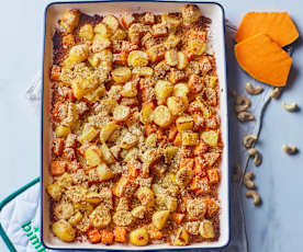 Verdure gratinate con panure di anacardi (vegan)