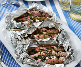 Salmonetes en papillote