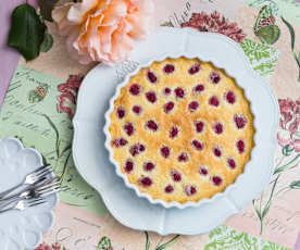 Raspberry and lemon flan