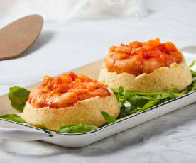 Shrimp and Parmesan Polenta Cups