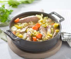 Caldo con ternera y verduras