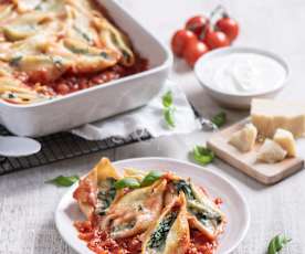 Muszle makaronowe faszerowane ricottą i szpinakiem