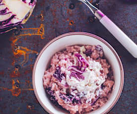 Risotto al cappuccio viola e robiola