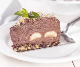 Torta raw al cioccolato e banana