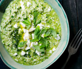 Risotto au pesto et au chèvre