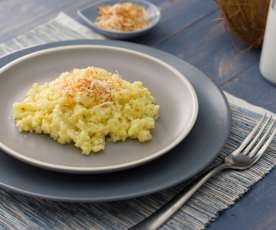 Risotto al curry con leche de coco