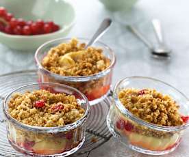 Crumble pommes-groseilles aux flocons d'avoine