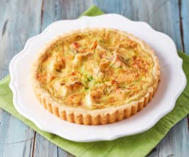 Quiche au saumon fumé et au brie