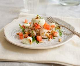 Ceviche vom Bachsaibling mit Limettencreme