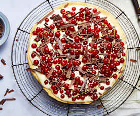 Tarte fine aux groseilles et crème biscuitée