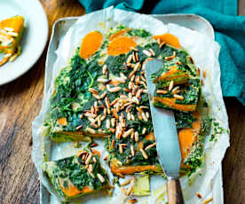 Tortilla de patates douces aux épinards