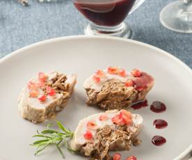 Rollitos de lechazo con reducción de Ribera del Duero (Castilla y León)