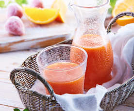 Mango, Orange and Strawberry Juice