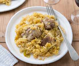 Arroz con punta de costilla de cerdo