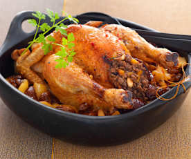 Dinde farcie aux marrons et aux fruits secs