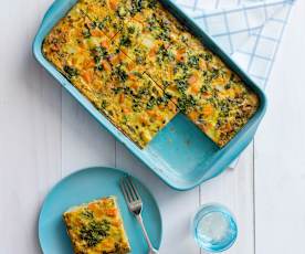 Feta, spinach and potato frittata