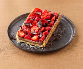 Tarte chocolat au lait et fraises