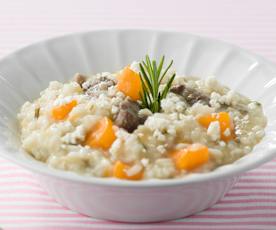 Risoto de abóbora e borrego