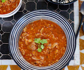 Harira - Sopa de lentilhas com carne