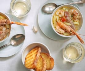 Zuppa di crostacei e seppie