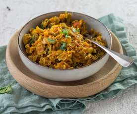 Kohlcurry mit Mandeln für Ungeduldige