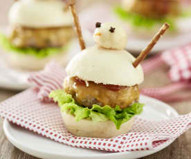 Hamburguesas muñeco de nieve