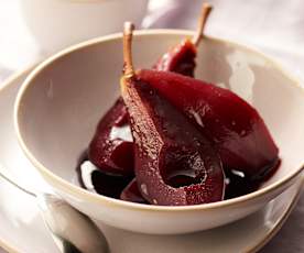 Pears in red wine