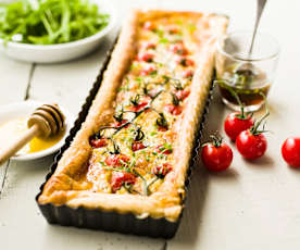 Quiche aux tomates cerise et au bleu de Gex