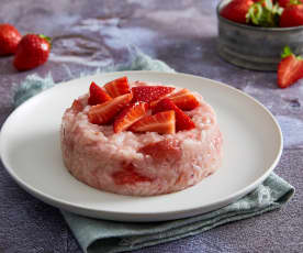 Risotto fragole e pesto di rose