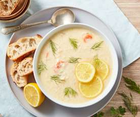 Avgolemono (Soupe de poulet à la grecque)