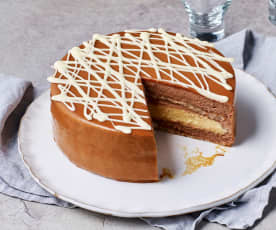 Caramel chocolate mousse cake (TM6, Kirsten Tibballs)