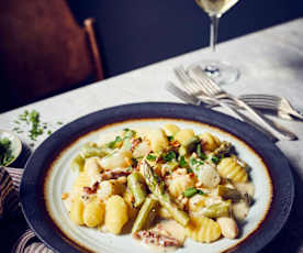 Gnocchi in Spargel-Rahmsauce