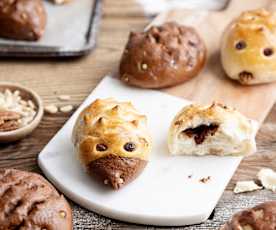 Igel-Brötchen mit Schoko-Füllung