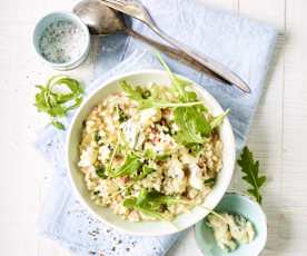 Risotto mit Rucola und Gorgonzola