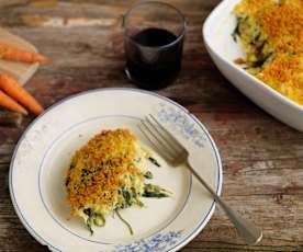 Bacalhau com espinafres e cenoura