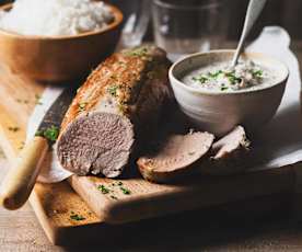 Lonza di maiale al forno con riso