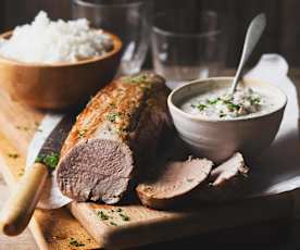 Filet de porc au four avec du riz