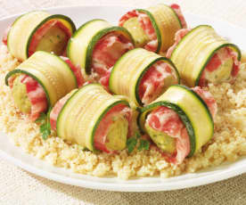 Involtini di zucchine e nasello con cous cous