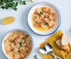 Krewetki w sosie maślanym