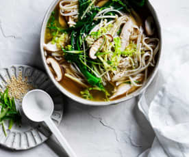 Miso chicken noodle soup (gut health)