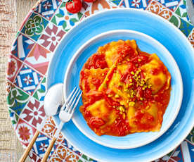 Ravioli di pesce spada ai pistacchi