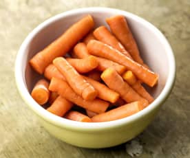 Zanahorias baby al vapor (200-600 g) en cestillo