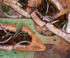 Lahmacun Pide (Turkish pizza)