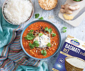 Soczewica garam masala z ryżem basmati