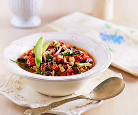 Ensalada tibia de frijoles