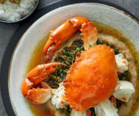 肉糜雪菜蒸膏蟹