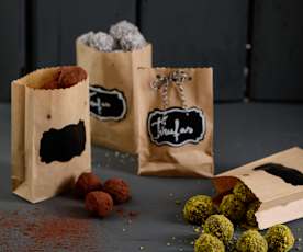 Trufas de noz e café