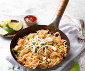 Pad thai de langostinos