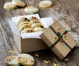 Red and green Christmas shortbread