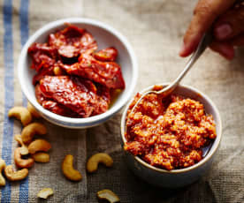 Pesto tomates séchées, noix de cajou et parmesan